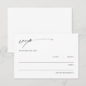 シンプルで上品な結婚式同封RSVPカード エンクロージャーカード (正面/裏面)