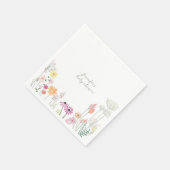 シンプルで上品な野の花のベビーシャワー スタンダードカクテルナプキン (角)
