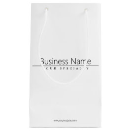 シンプルで上品な黒いテキストが白地に スモールペーパーバッグ