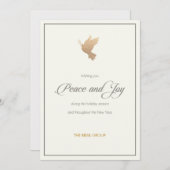 シンプルで企業のな金ゴールドの鳩の休日カード シーズンカード (正面/裏面)