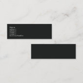 シンプルで優美なレトロの黒い表面 スキニー名刺 (正面/裏面)