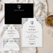 シンプルで優雅なルネサンス建築 出欠カード