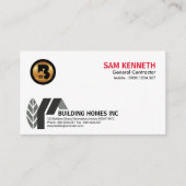 シンプルで創造的でエレガントで抽象的な家の建築 名刺 (正面)