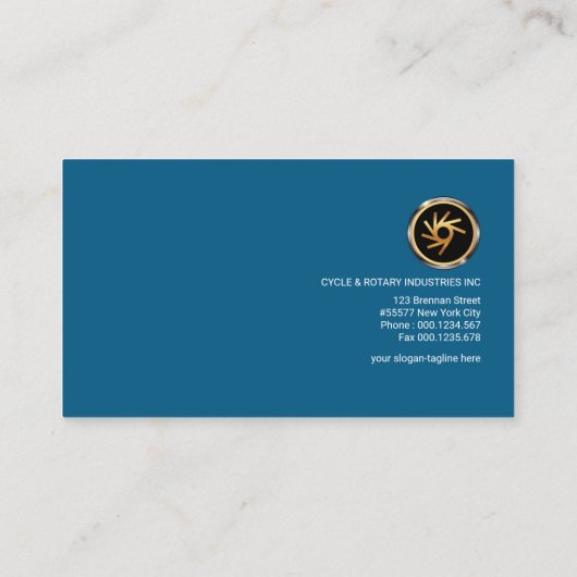 シンプルで創造的でモダンで青い開発のマネージャー 名刺 (裏面)