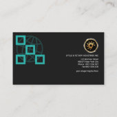 シンプルで創造的な青緑色の立方体の開発のマネージャー 名刺 (裏面)