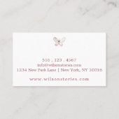 シンプルで及びエレガントな赤面の蝶名刺 名刺 (裏面)