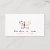 シンプルで及びエレガントな赤面の蝶名刺 名刺 (正面)