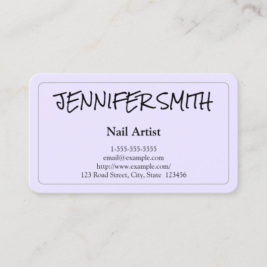 シンプルで及びカジュアルなネイルアーティストの名刺 名刺 (正面)