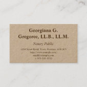 シンプルで及び伝統的な公証人の名刺 名刺 (正面)
