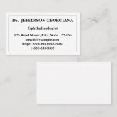 シンプルで及び控えめな眼科医の名刺 名刺 (正面/裏面)