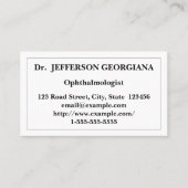 シンプルで及び控えめな眼科医の名刺 名刺 (正面)
