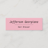 シンプルで及び明白な毛のドレッサーの名刺 スキニー名刺 (正面)