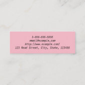 シンプルで及び明白な毛のドレッサーの名刺 スキニー名刺 (裏面)