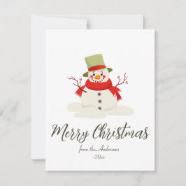 シンプルで可愛いクリスマスの雪だるま シーズンカード