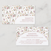 シンプルで可愛い花柄のボタニカル 名刺 (正面/裏面)