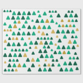 シンプルで可愛い 緑と金の森 ラッピングペーパー (フラット)