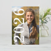 シンプルで大胆なクラシック2026卒業式 案内状 (スタンド正面)