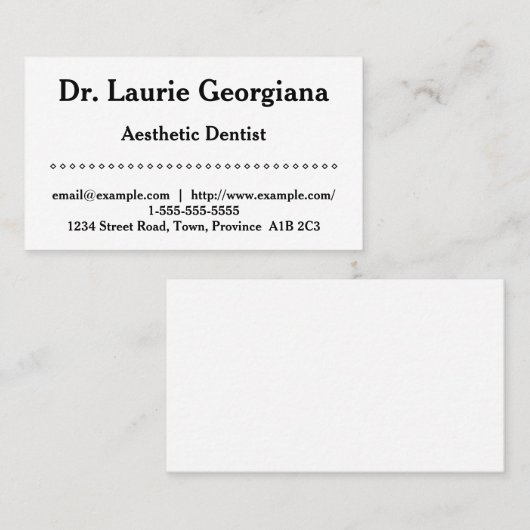 シンプルで審美的な歯科医の名刺 名刺 (正面/裏面)