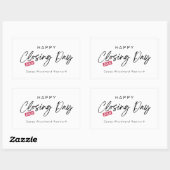 シンプルで幸せなクロージングデー　不動産エージェントのカスタム 長方形シール (シート)