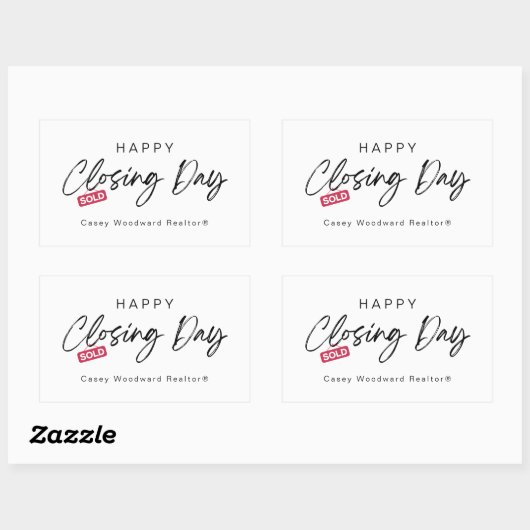 シンプルで幸せなクロージングデー　不動産エージェントのカスタム 長方形シール (シート)