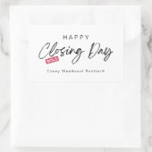 シンプルで幸せなクロージングデー　不動産エージェントのカスタム 長方形シール (バッグ)