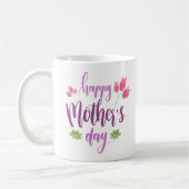 シンプルで幸せな母の日の花柄|のコーヒー・マグ コーヒーマグカップ (左)