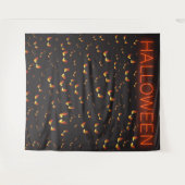 シンプルで怖い目をしたハロウィンパーティーの写真用背景 タペストリー (正面(横))