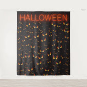 シンプルで怖い目をしたハロウィンパーティーの写真用背景 タペストリー (正面)