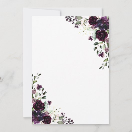 シンプルで愛に満ちたパープルのカジュアルウェディング 招待状 (裏面)