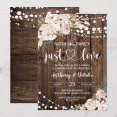 シンプルで愛に満ちた秘密の結婚式 招待状 (正面/裏面)