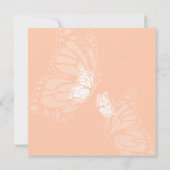 シンプルで敏感な蝶モモのベビーシャワーのパーティー 招待状 (裏面)