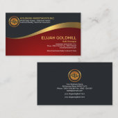 シンプルで明るい発光性の波の金ゴールドの戦略家 名刺 (正面/裏面)