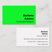 シンプルで明るい緑の太字モダンビジネス 名刺 (正面/裏面)