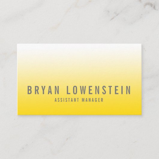 シンプルで明るく黄色くグラデーションなパターンモダン 名刺 (正面)