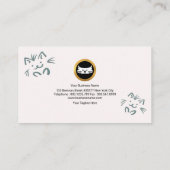 シンプルで明白でかわいい小犬ペット付き添い 名刺 (裏面)