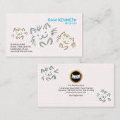 シンプルで明白でかわいい小犬ペット付き添い 名刺 (正面/裏面)