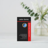 シンプルで明白ではっきりしたで赤い位置のプラカードのマーケティング 名刺 (スタンド正面)