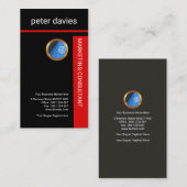 シンプルで明白ではっきりしたで赤い位置のプラカードのマーケティング 名刺 (正面/裏面)