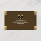 シンプルで明白でコンテンポラリーな金ゴールドのコーナータブの便利屋 名刺 (裏面)