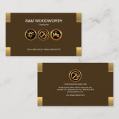 シンプルで明白でコンテンポラリーな金ゴールドのコーナータブの便利屋 名刺 (正面/裏面)