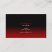シンプルで明白でモダンで黒く及び赤い勾配 名刺 (裏面)
