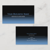 シンプルで明白でモダンで黒く及び青の勾配 名刺 (正面/裏面)