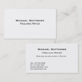 シンプルで明白で簡素な白黒カスタム 名刺 (正面/裏面)