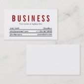 シンプルで明白で赤いタイトルの運転者の名刺 名刺 (正面/裏面)