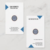 シンプルで明白で青い矢は輸出入を記録します 名刺 (正面/裏面)