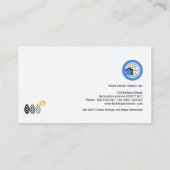 シンプルで明白で青く全体的で国際的な建築業者 名刺 (裏面)