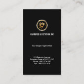 シンプルで明白で黒い縦の金ゴールドライン創設者CEO 名刺 (裏面)