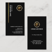 シンプルで明白で黒い縦の金ゴールドライン創設者CEO 名刺 (正面/裏面)