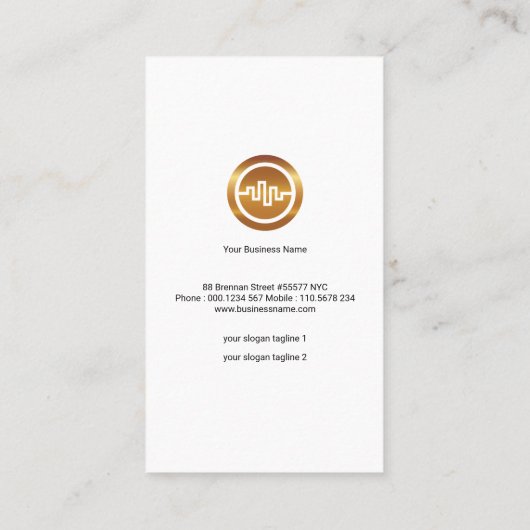 シンプルで明白で黒く青い音波の音声のミキサー 名刺 (裏面)