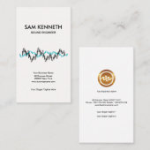 シンプルで明白で黒く青い音波の音声のミキサー 名刺 (正面/裏面)